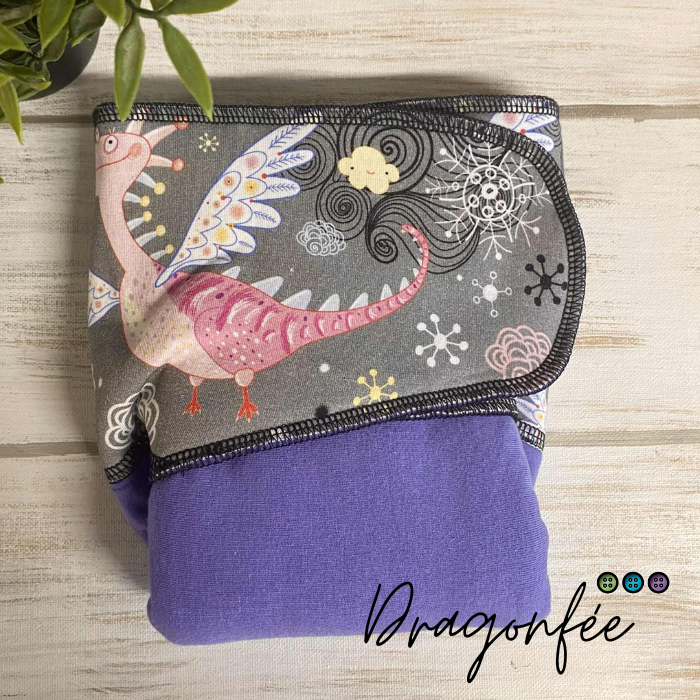 ADÈLE | PRÉPLATE | Couche lavable pré-boostée pré-assemblée | Taille Medium - prêt à partir