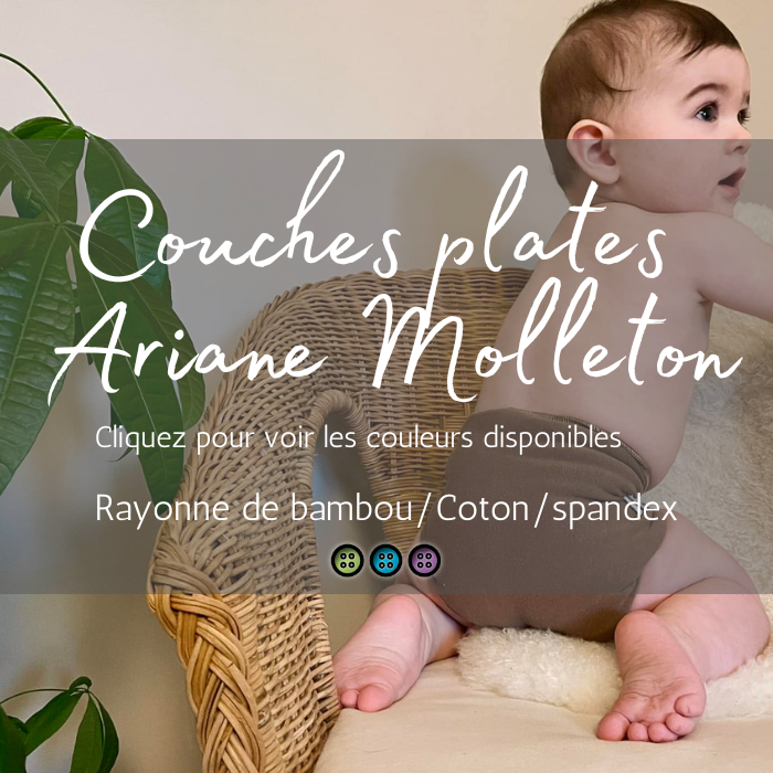 ARIANE CARRÉE MOLLETON | Bambou/Coton | Couche plate en Molleton