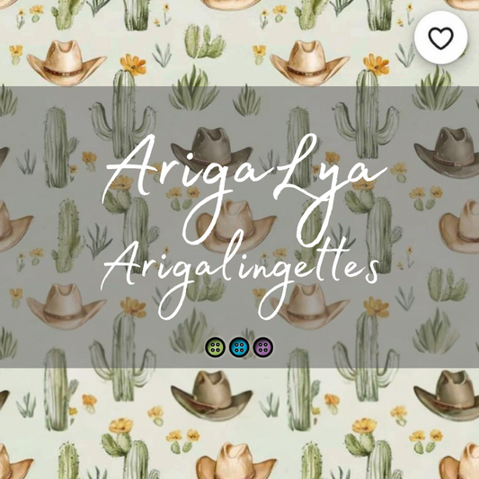 ARIGALYA | MOTIF MAI COWBOW | ARIGALINGETTES/MOUCHOIRS LAVABLES