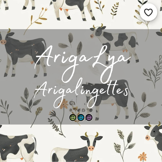 ARIGALYA | MOTIF MAI VACHE | ARIGALINGETTES/MOUCHOIRS LAVABLES