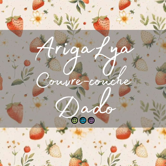 ARIGALYA | MOTIF JUIN FRAISES | COUVRE-COUCHE DADO