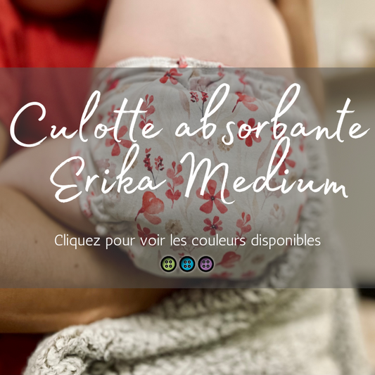 ERIKA | Culotte enfilable absorbante/Couche moulée | Taille Medium 12-45 livres