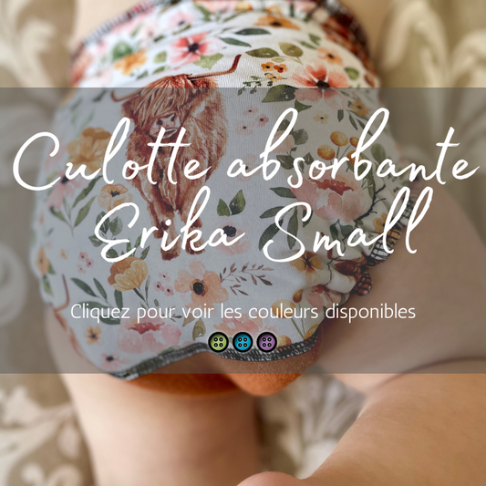 ERIKA | Culotte enfilable absorbante/Couche moulée | Taille Small 6-30 livres