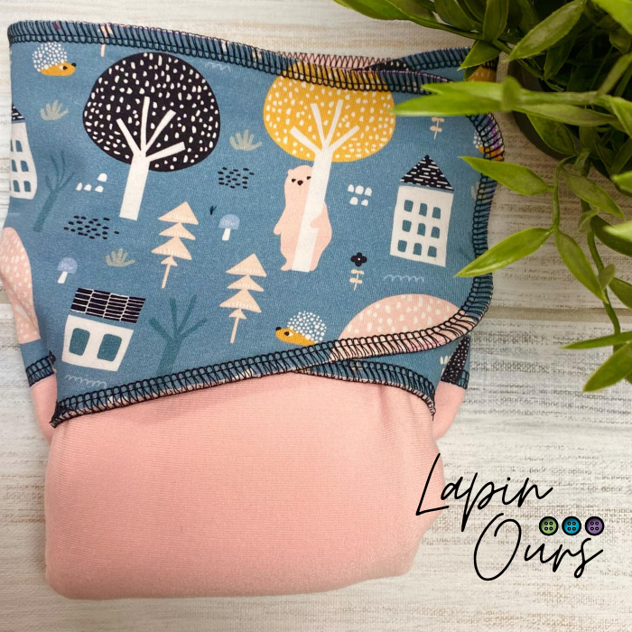 ADÈLE | PRÉPLATE | Couche lavable pré-boostée pré-assemblée | Taille Small