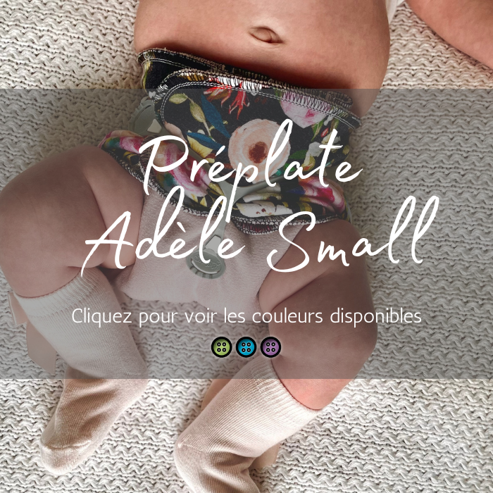 ADÈLE | PRÉPLATE | Couche lavable pré-boostée pré-assemblée | Taille Small