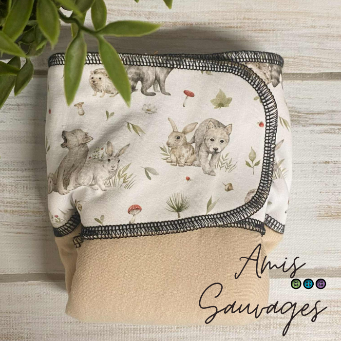 ADÈLE | PRÉPLATE | Couche lavable pré-boostée pré-assemblée | Taille Small